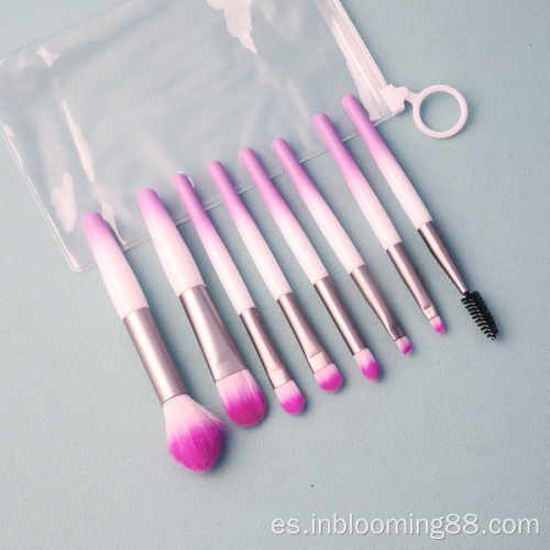 Maquillaje del sistema de cepillo sintético de encargo 8Pcs con el bolso